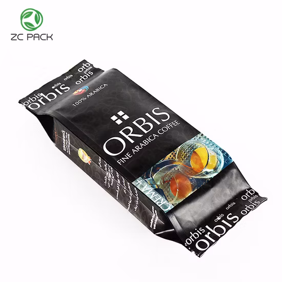 Kundenspezifische Taschen, Seitenfalte, feuchtigkeitsbeständig, Kaffeebeutel, Standbodenbeutel, Teeverpackungsbeutel